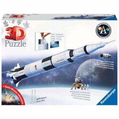 Imagen puzzle 3d apollo saturn v rocket 440 piezas ravens