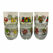 Imagen 1 set 6 vasos de cristal nocilla super mario