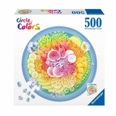 Imagen puzzle circular poke bowl 500 piezas ravensburg