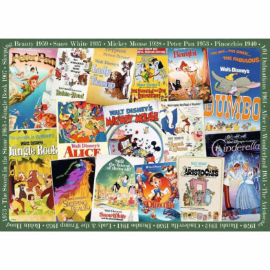 imagen 1 de puzzle disney películas vintage 1000 piezas