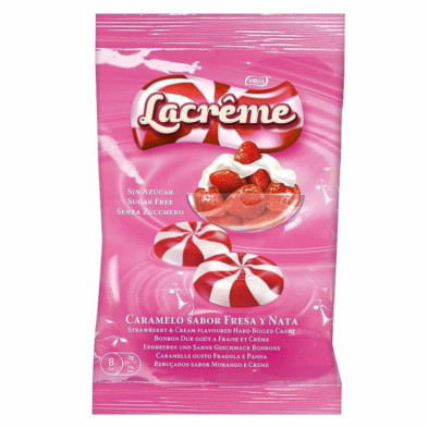 imagen 2 de caramelo la creme fresa sin azúcar bolsa 900grs