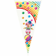 imagen 2 de bolsa cono 20x40cm payasos 100 unidades