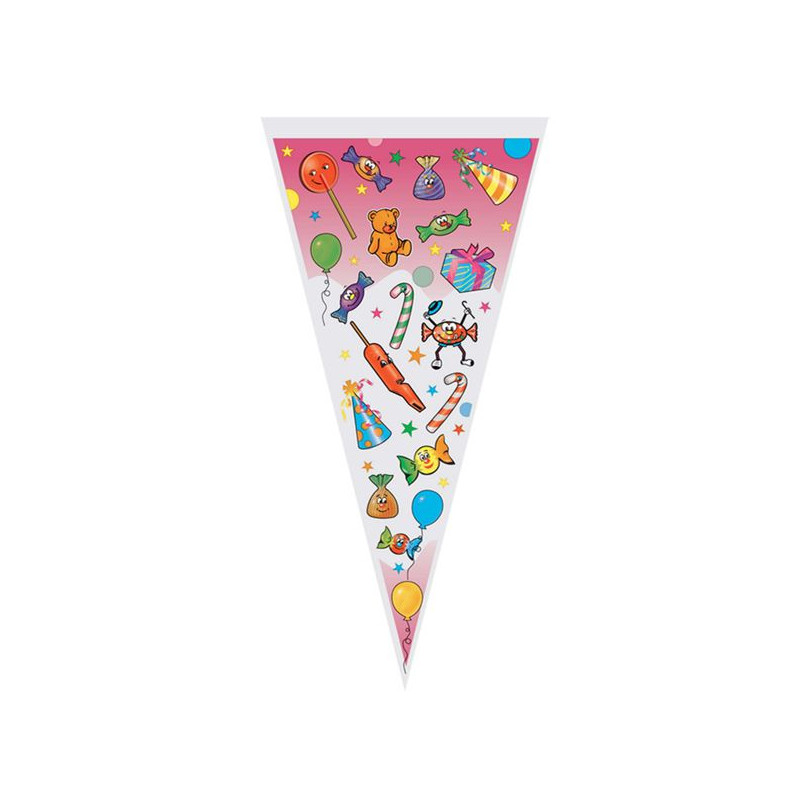 Imagen bolsa cono 20x40cm dinosaurios 100 unidades