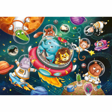 imagen 1 de puzzle animales en el espacio 2x12 piezas