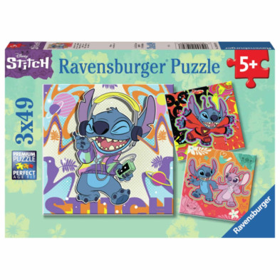 Imagen puzzle stitch disney  3x49 piezas