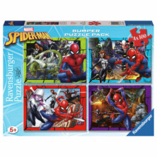 Imagen puzzle spiderman 4 x 100 piezas