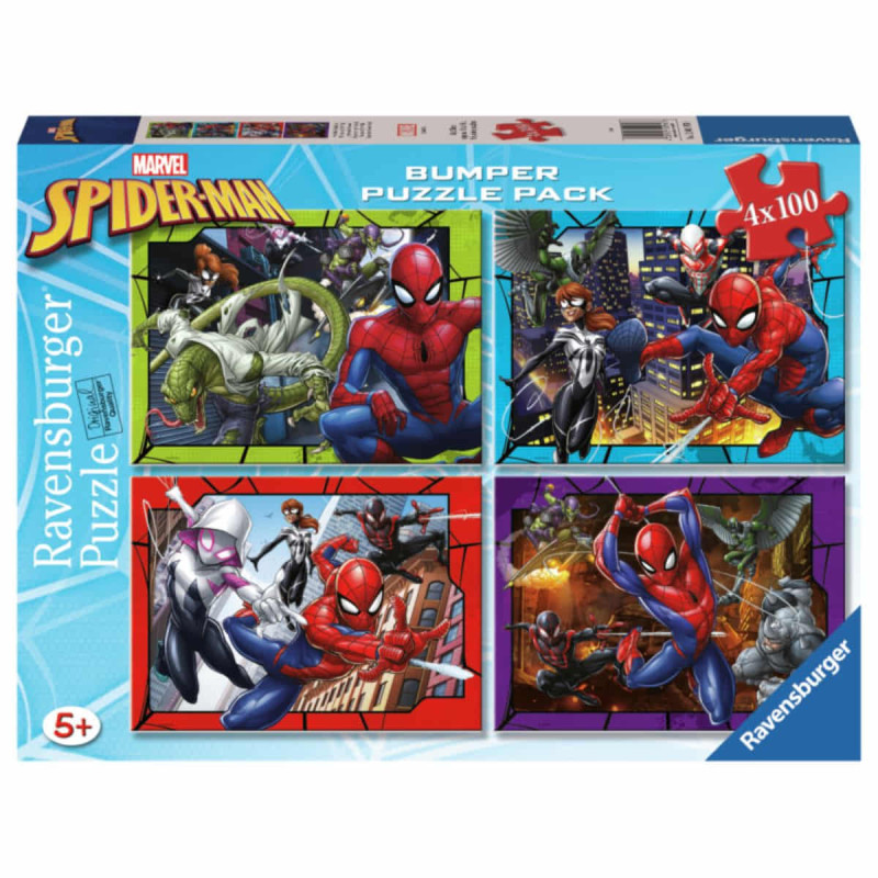 Imagen puzzle spiderman 4 x 100 piezas