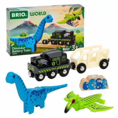 imagen 1 de tren jurasic a pilas brio dinosaurios
