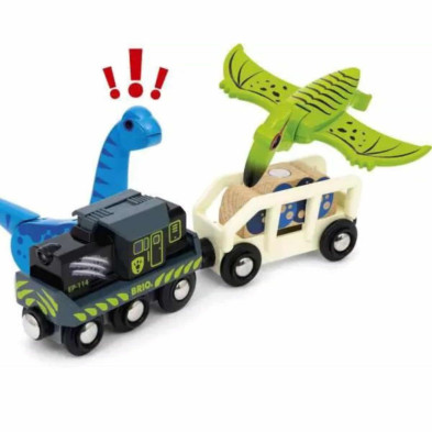 imagen 5 de tren jurasic a pilas brio dinosaurios