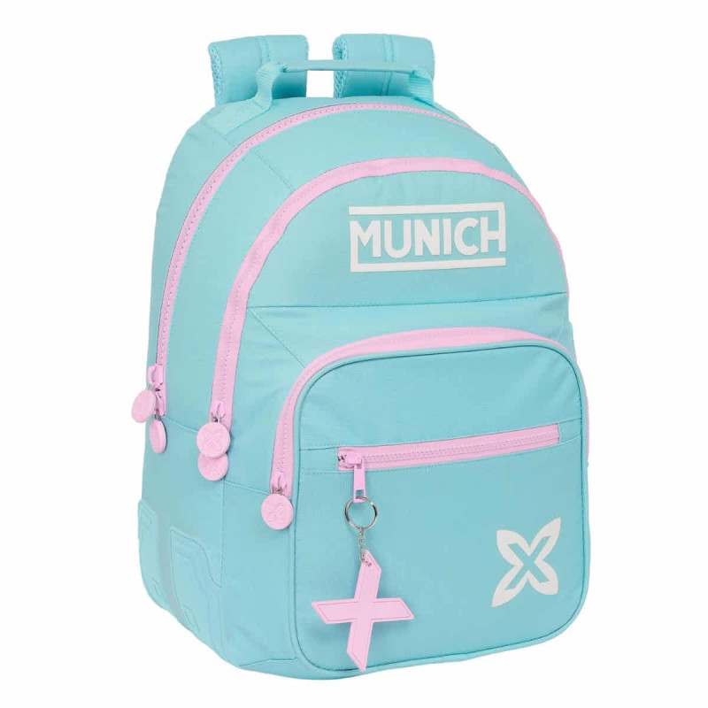 Imagen mochila doble munich heaven 42cm celeste safta Imagen mochila doble munich heaven 42cm celeste safta