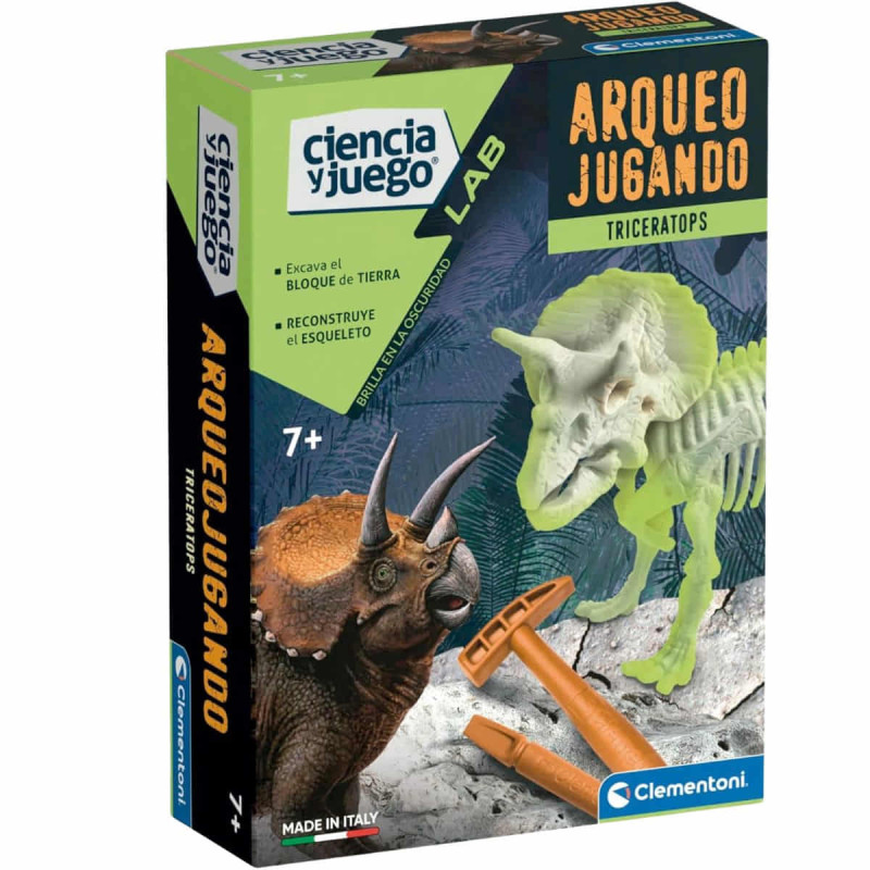 Imagen juego arqueojugando triceratops ciencia y juego cl
