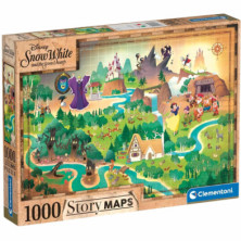 Imagen puzzle blancanieves story maps 1000 piezas clement