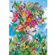 imagen 1 de puzzle cabeza en la selva 500 piezas clementoni