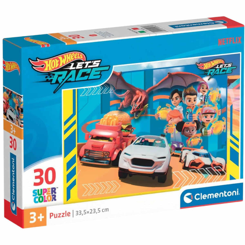 Imagen puzle hotwheels 30 piezas clementoni