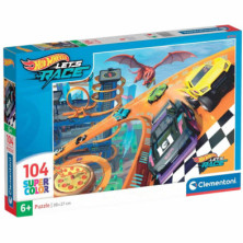 Imagen puzle hotwheels 104 piezas clementoni