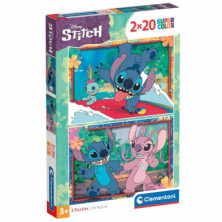Imagen puzle stitch disney 2x20 piezas clementoni