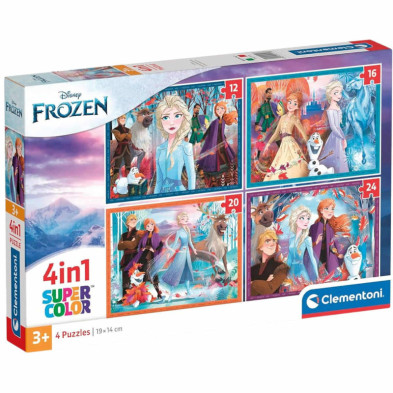 Imagen puzle 4 en 1 frozen 12-24 piezas clementoni