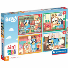 Imagen puzle 4 en 1 bluey 12-24 piezas clemento