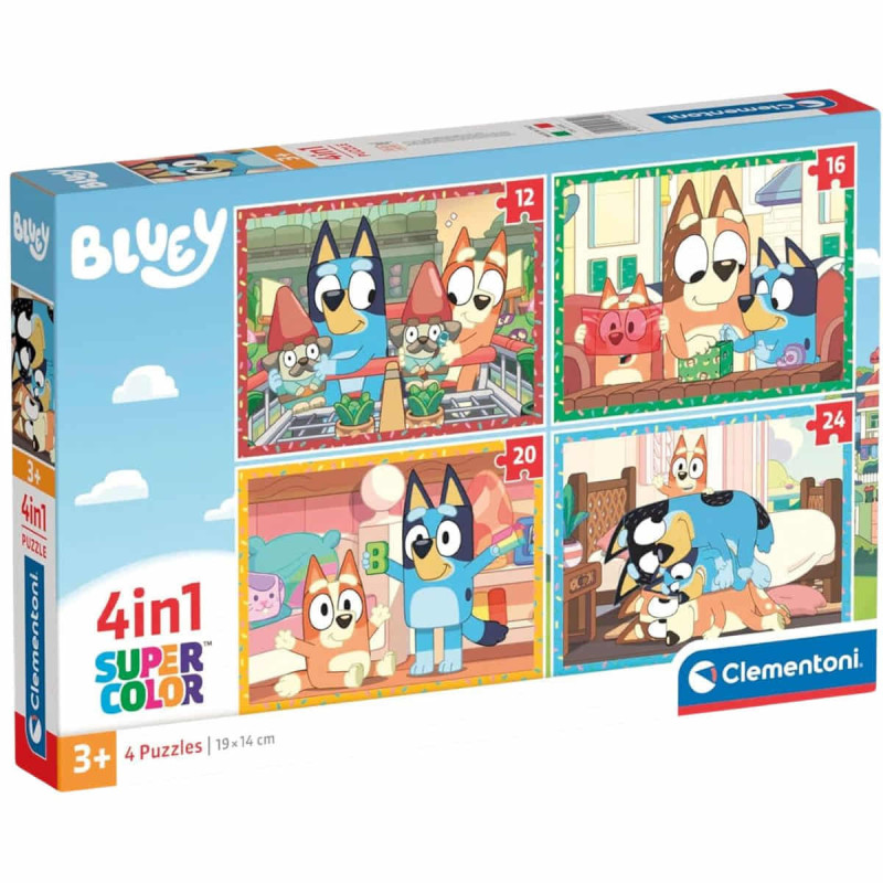 Imagen puzle 4 en 1 bluey 12-24 piezas clemento