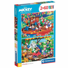 Imagen puzle mickey mouse disney 2x60 piezas clementoni
