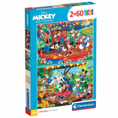 Imagen puzle mickey mouse disney 2x60 piezas clementoni