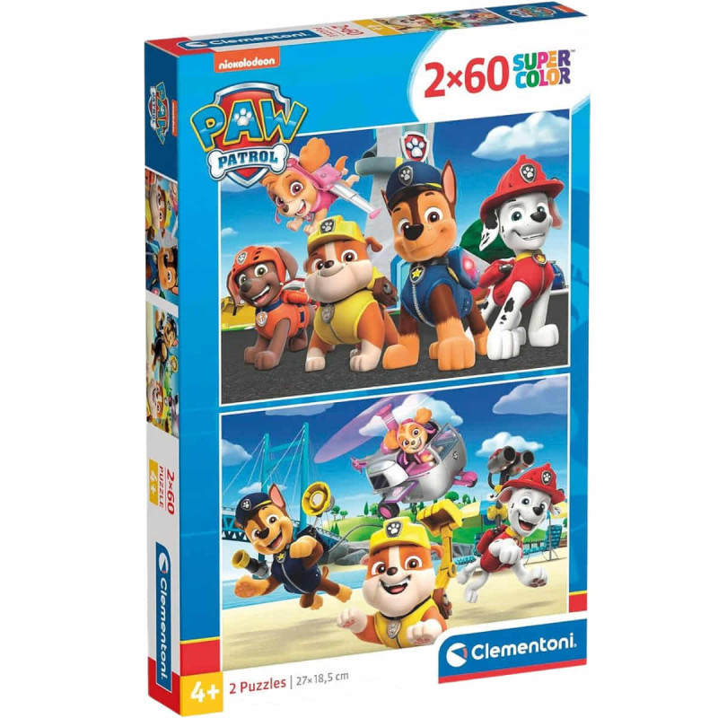 Imagen puzle paw patrol 2x60 piezas clementoni