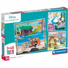 Imagen puzle clásicos disney 3x48 piezas clementoni
