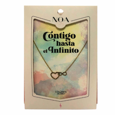 Imagen colgante de acero dorado contigo hasta el