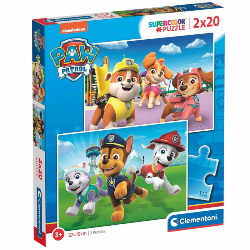 Imagen puzle paw patrol 2x20 piezas clementoni