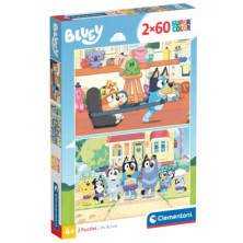 Imagen puzle bluey 2x60 piezas clementoni