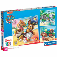 Imagen puzle paw patrol 3x48 piezas clementoni