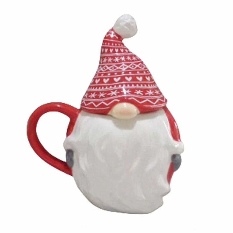 Imagen taza de cerámica 3d gnomo navideño
