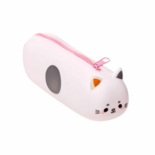 Imagen estuche de silicona con cremallera gato
