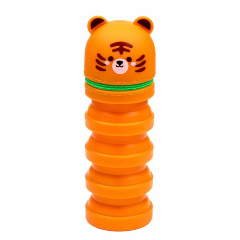 Imagen estuche de silicona con cremallera tigre Imagen estuche de silicona con cremallera tigre