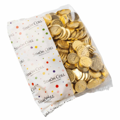 imagen 1 de Moneda de Chocolate con Leche Bolsa de 300u