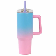 TAZA DE VIAJE 1200ML SOMBREADA ROSA Y AZUL