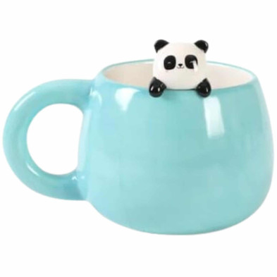 Imagen taza de cerámica con panda en el borde 450 ml