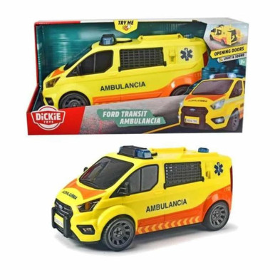 AMBULANCIA DE JUGUETE 28 CM CON LUZ Y SONIDO – DICKIE TOYS