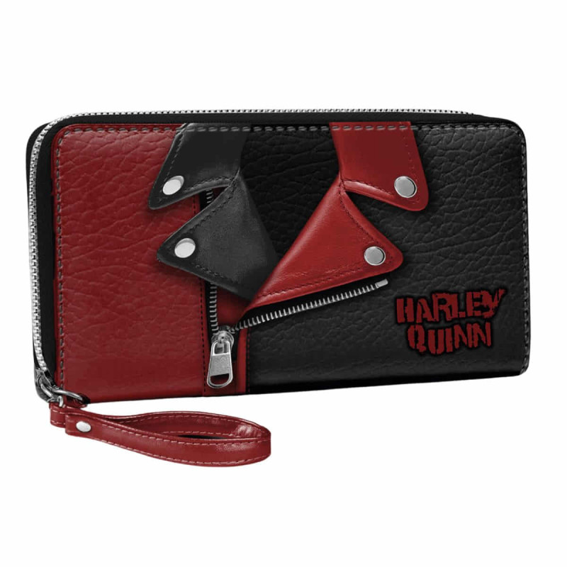 Imagen billetero harley quinn negro con cremallera