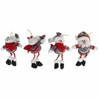Surtido de Colgantes Santa 17cm Gris – Adornos Navideños Variados