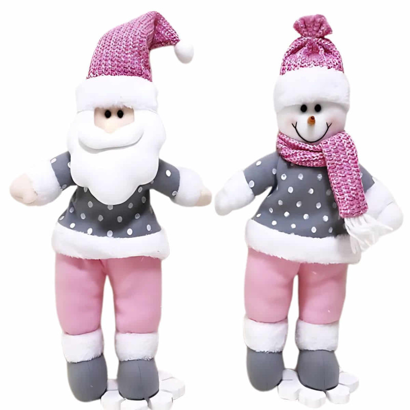Figura Rosa sobre Copo de Nieve 37cm – Decoración Navideña Sofisticada