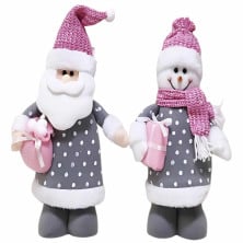 Figura Rosa con Regalo 33x17cm – Adorno Navideño Elegante
