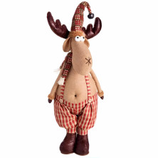 Reno de Pie Poliéster y Yute 33cm – Adorno Navideño Rústico