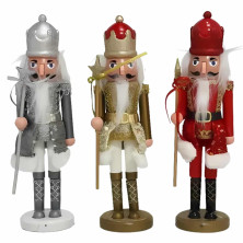 FIGURA NAVIDEÑA CASCANUECES 28 CM - DECORACIÓN FESTIVA EN 3 SURTIDOS