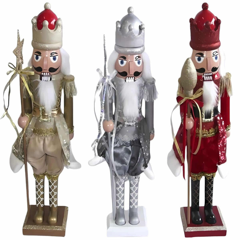 FIGURA NAVIDEÑA CASCANUECES 60 CM - DECORACIÓN IMPONENTE EN 3 SURTIDOS