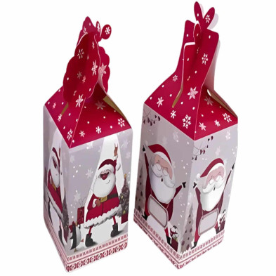 Caja Regalo Santa 210GSM - Diseño Navideño y Resistente
