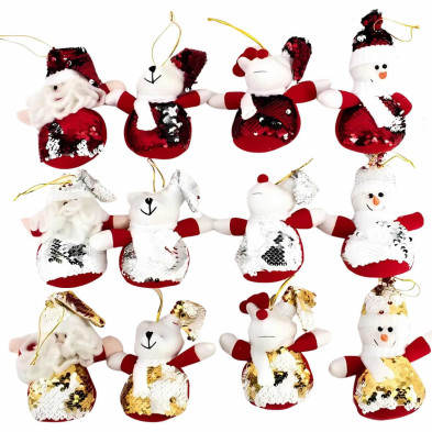 Colgante Navideño con Lentejuelas 15 cm - Decoración Brillante