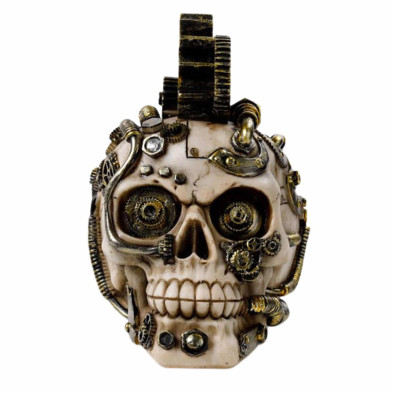 Figura Calavera Steampunk con Engranajes y Muelles 16.5cm