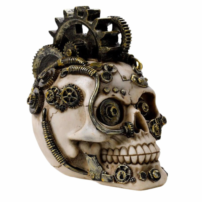 Figura Calavera Steampunk con Engranajes y Muelles 16.5cm
