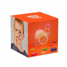 Imagen cubo de piezas neón 600 piezas plus plus